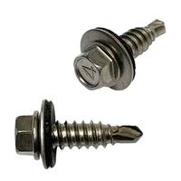 #14 X 7/8" HWH Sheeting, (Lap Tek) Self-Drilling Screw, w/ Bonded Washer, 410 Stainless